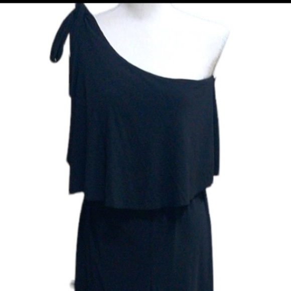 Emma & Michele Black One Shoulder Jumpsuit Wide Leg Whimsigoth Coquette Sz Small - Picture 7 of 9